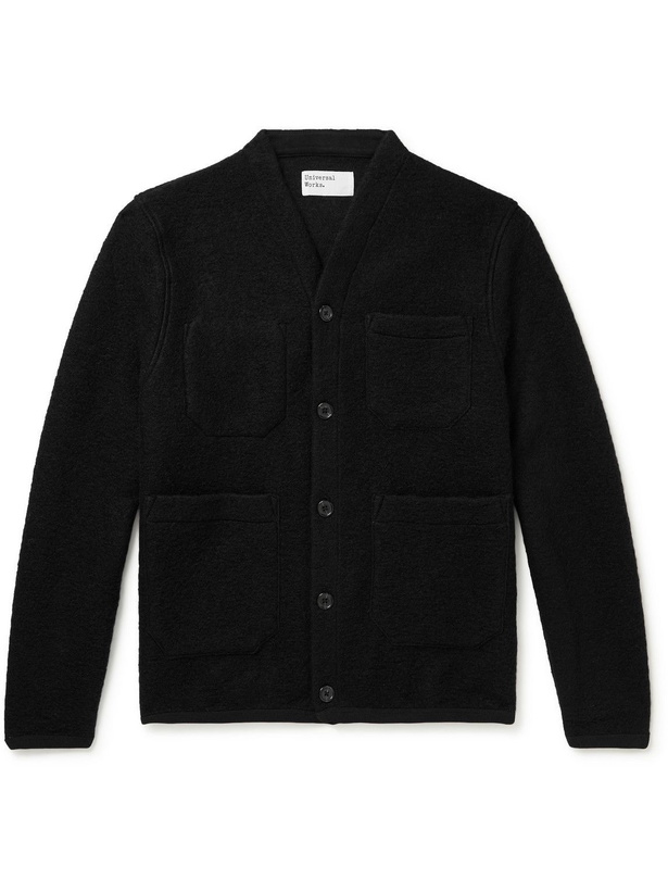 Photo: Universal Works - Boiled Wool-Blend Cardigan - Black