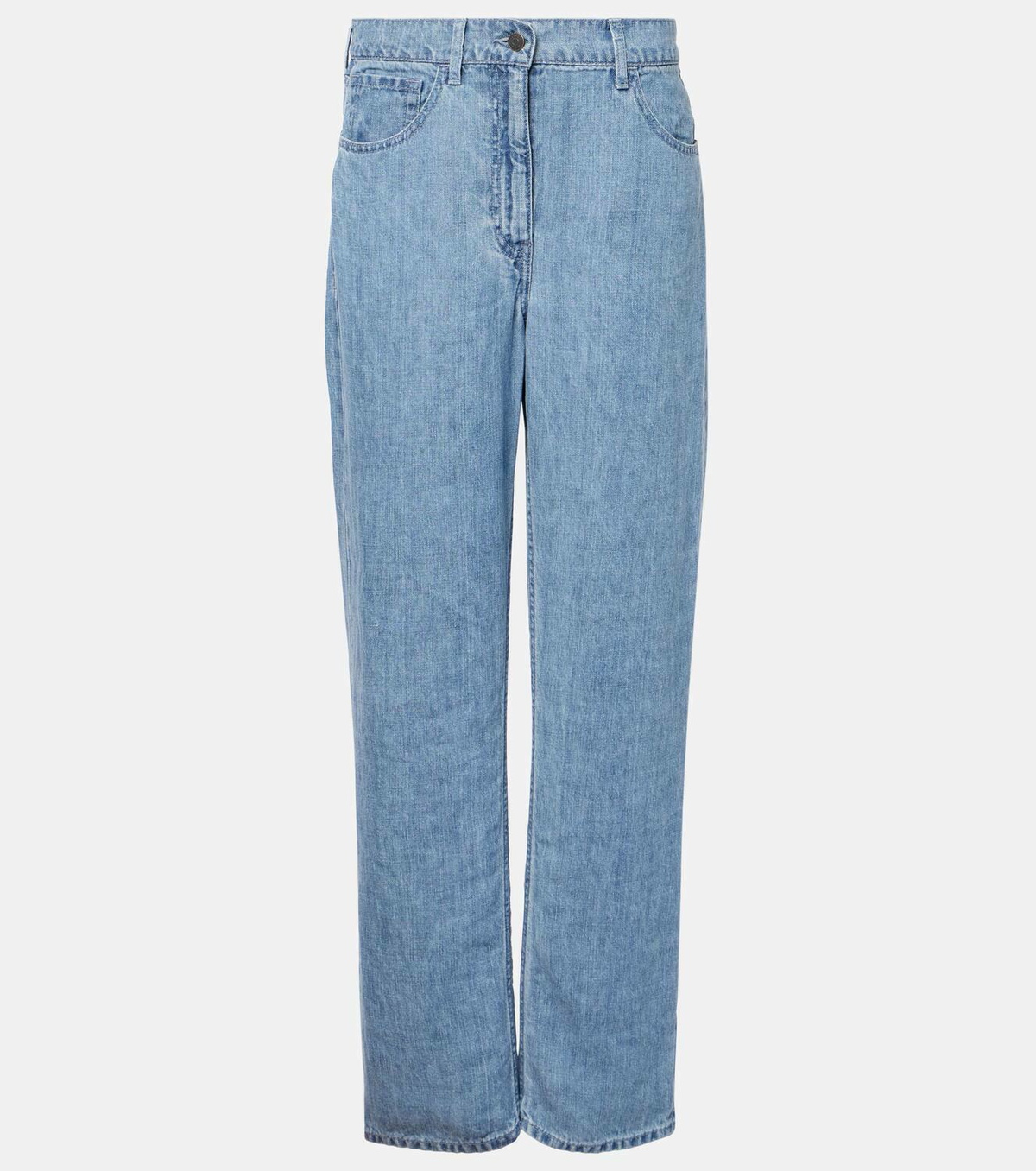 The Row Tarley mid-rise linen wide-leg jeans The Row