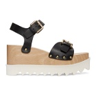 Stella McCartney Black and White Faux-Leather Elyse Sandals