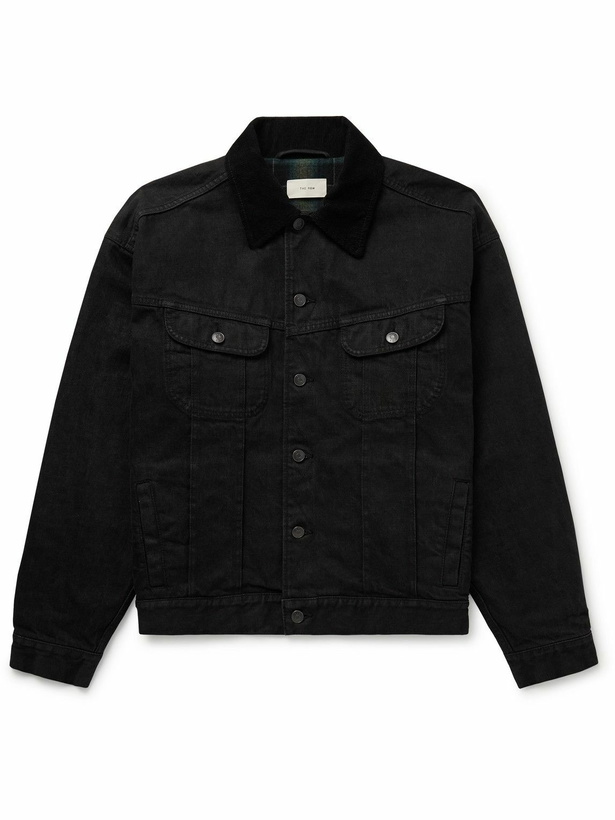 Photo: The Row - Joret Corduroy-Trimmed Denim Jacket - Black