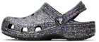 Crocs Kids Black Classic Glitter Clogs