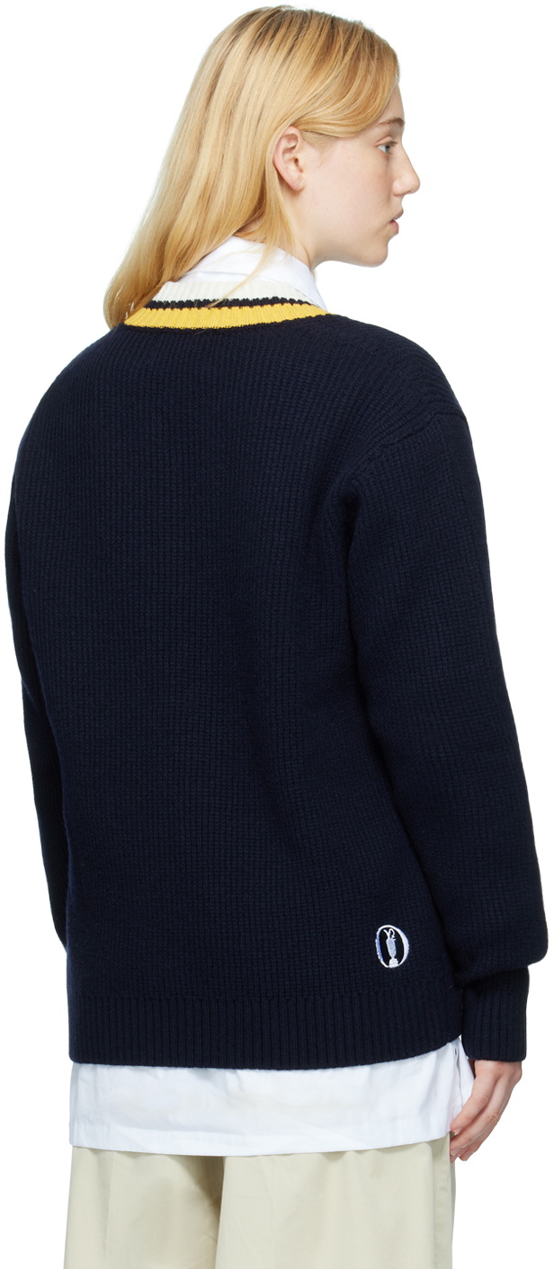 Manors Golf Navy Patch Sweater