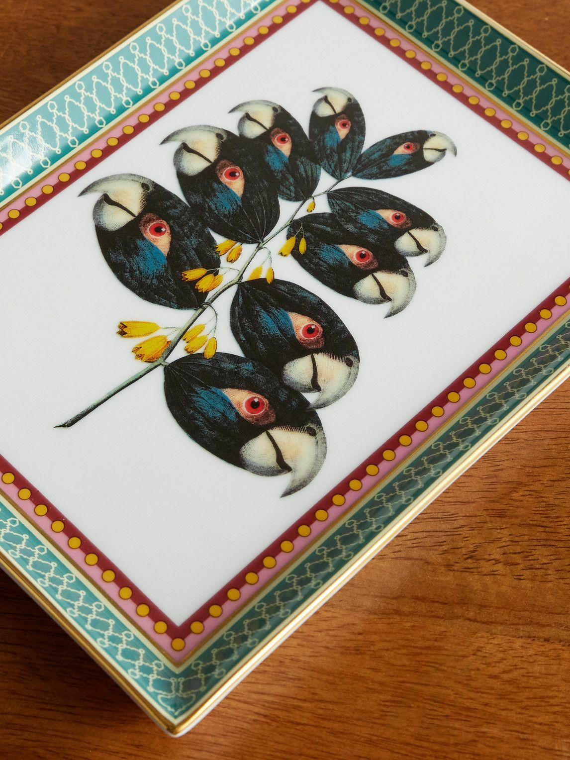 La DoubleJ - Beto Val Parrotstem Painted Porcelain Trinket Tray