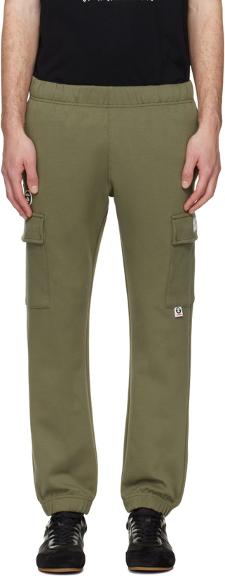 Photo: AAPE by A Bathing Ape Khaki 'AAPENOW' Moonface Cargo Sweatpants