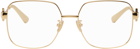 Bottega Veneta Gold Square Glasses