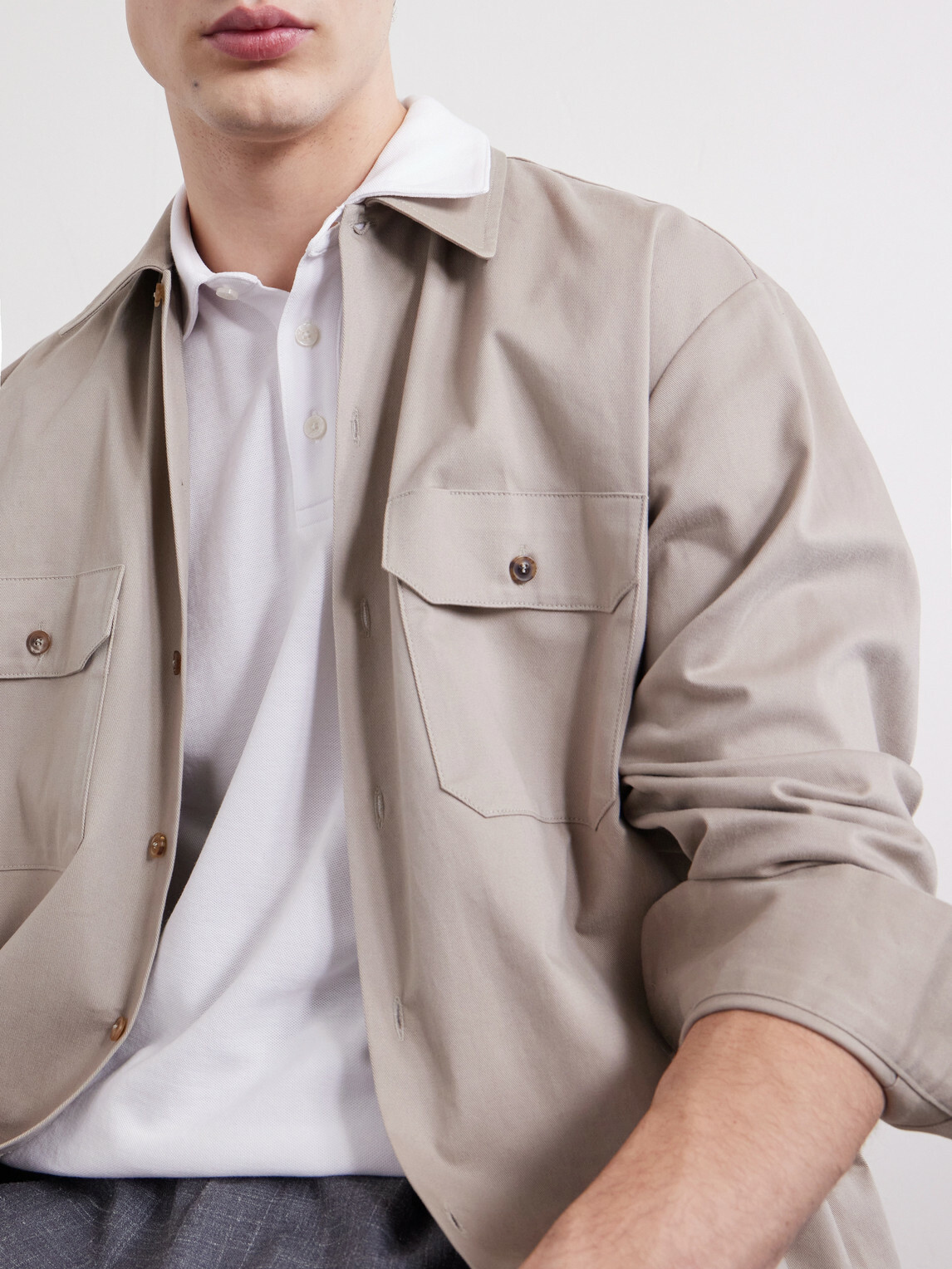 Altea - Greg Cotton-Blend Piqué Polo Shirt - White