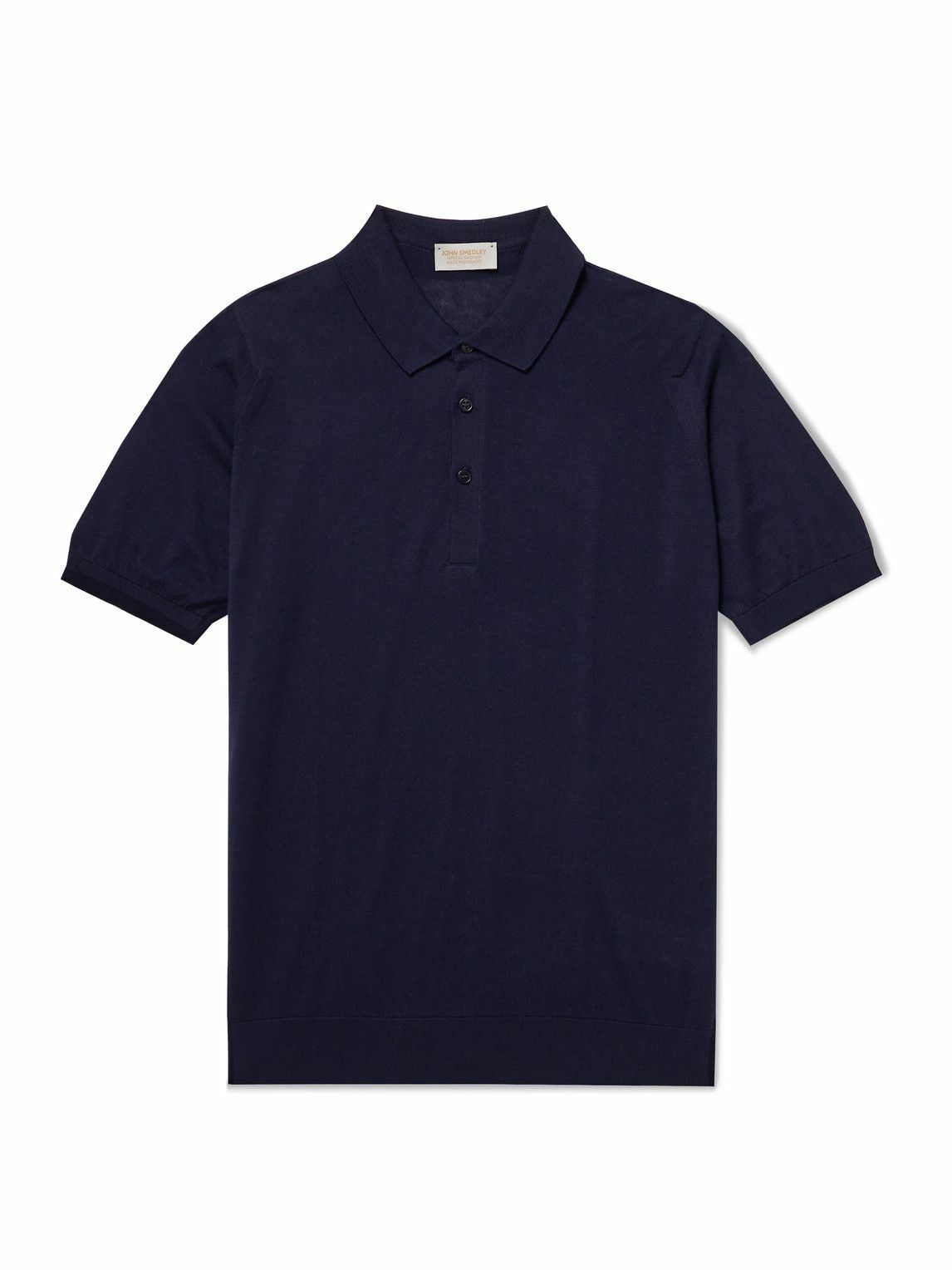John Smedley Donnelly Knitted Cotton Polo Shirt Black John Smedley