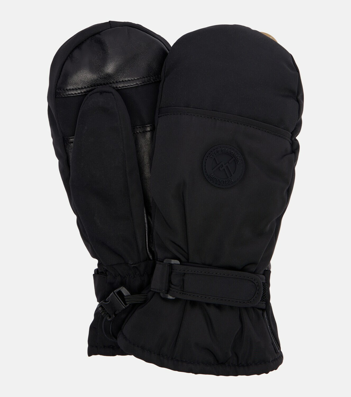 Yves Salomon Leather-trimmed mittens