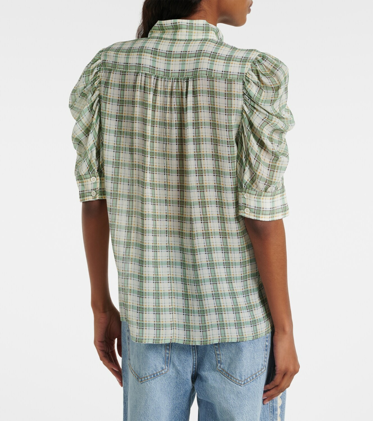 Frame Gillian checked silk blouse