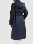 WEEKEND MAX MARA Olga Quilted Belted Long Coat with hood