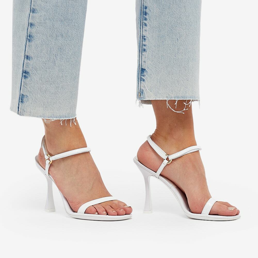 By Far Women s Mia Heeled Sandal in Optic White By Far