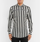 Dolce & Gabbana - Slim-Fit Logo-Print Striped Cotton-Poplin Shirt - Men - Black