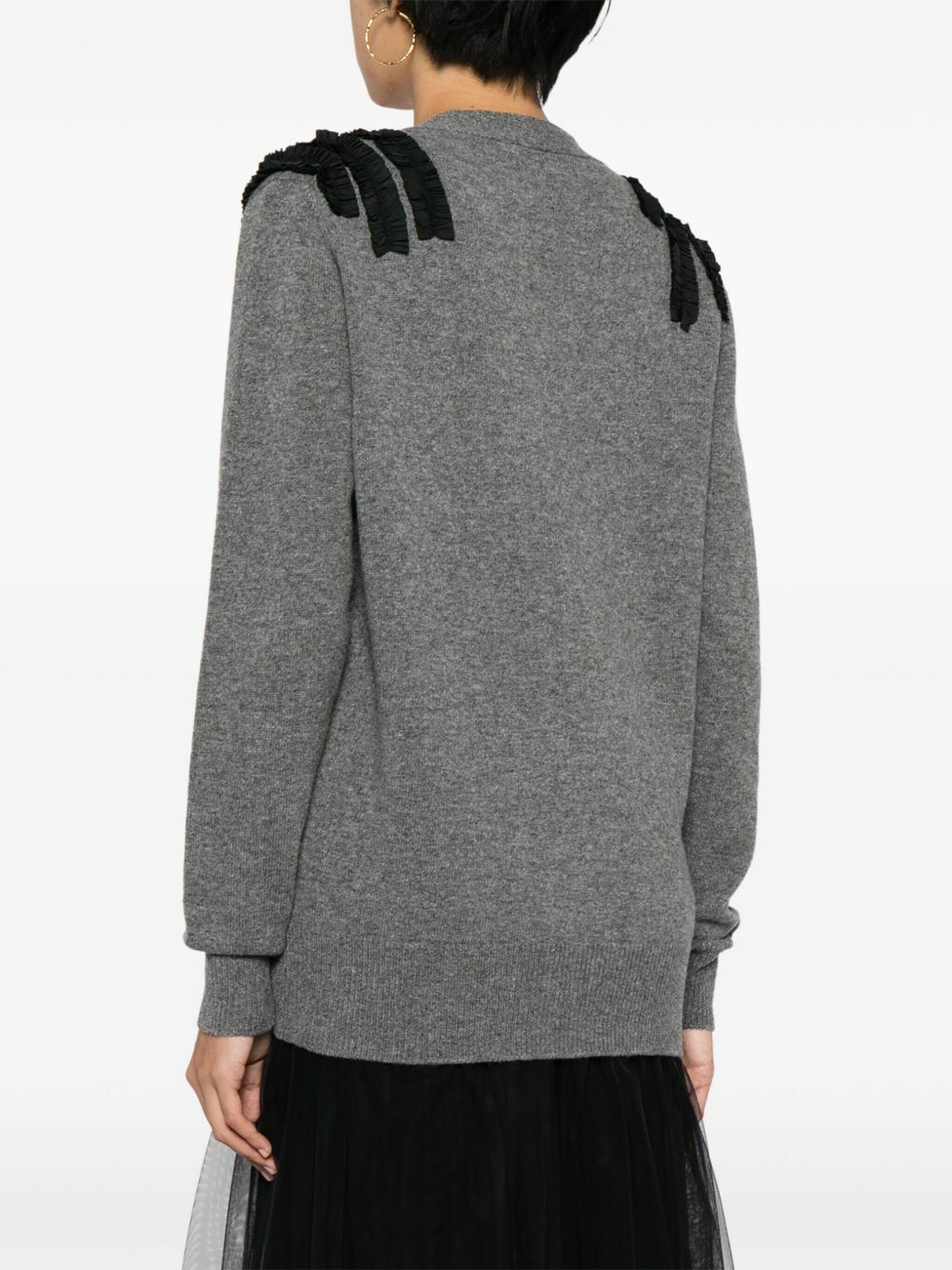 Molly Goddard Grey Sally Wool-Blend Cardigan