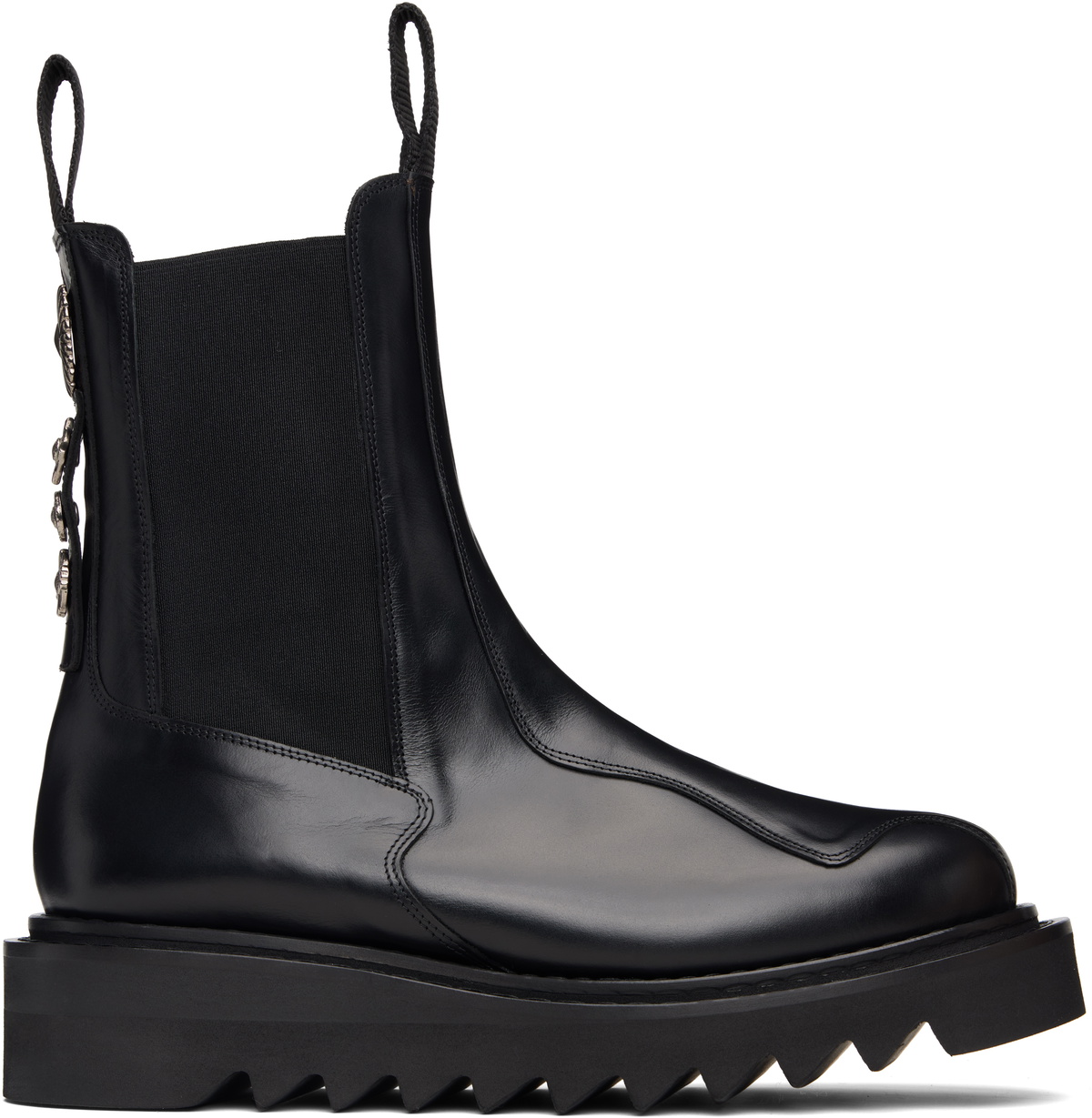 Toga Virilis SSENSE Exclusive Black Hard Leather Chelsea Boots