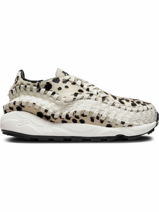Photo: Nike - Air Footscape Stretch-Knit and Printed Calf Hair Sneakers - Neutrals