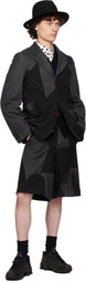 Black Comme des Garçons Black Gabardine Patchwork Shorts