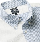 J.Press - Irving Button-Down Collar Striped Cotton-Seersucker Shirt - Blue