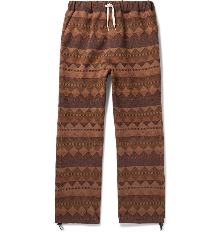 Photo: Remi Relief - Tech-Jersey Jacquard Drawstring Trousers - Brown