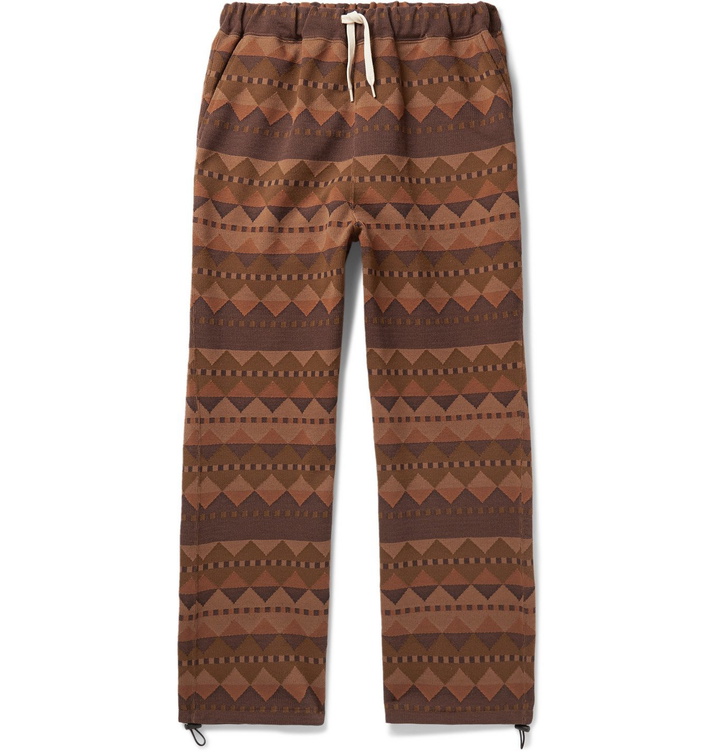 Photo: Remi Relief - Tech-Jersey Jacquard Drawstring Trousers - Brown