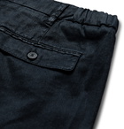 Altea - Navy Dumbo Slim-Fit Linen-Blend Twill Trousers - Blue