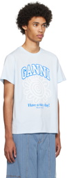 GANNI Blue Flower T-Shirt