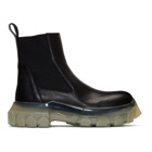 Rick Owens Black and Transparent Tractor Beetle Boots