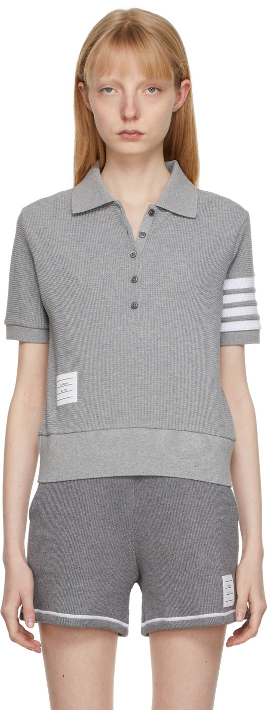 Thom Browne Gray 4-Bar Polo