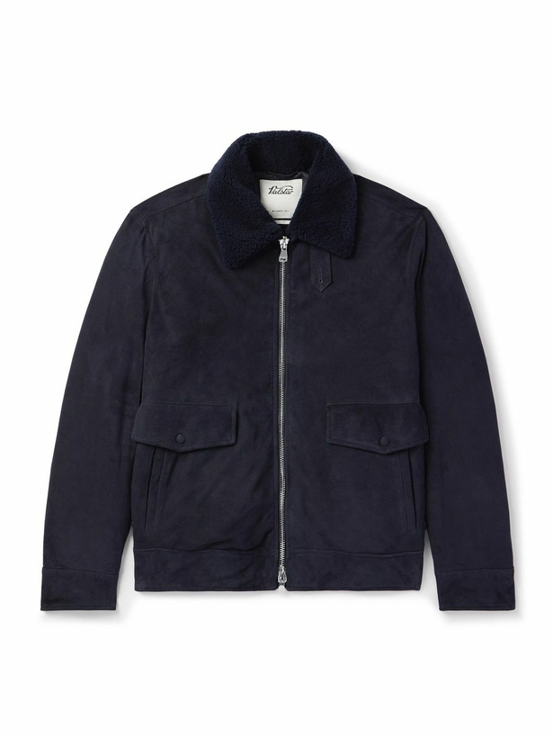 Photo: Valstar - Thomas Shearling-Trimmed Suede Down Jacket - Blue