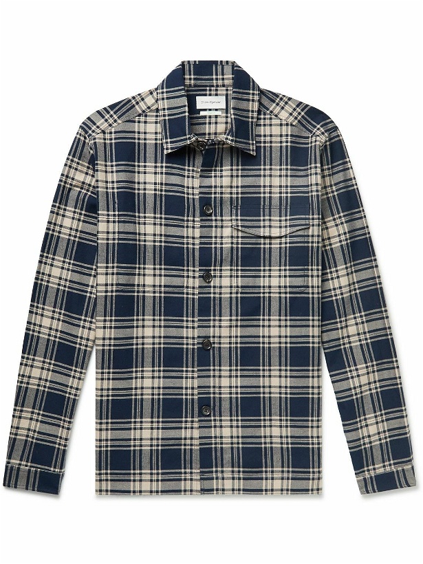 Photo: Oliver Spencer - Avery Checked Cotton-Flannel Overshirt - Blue