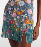 Là Fuori Embroidered floral-appliqué minidress