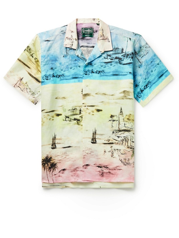 Photo: GITMAN VINTAGE - Camp-Collar Printed Linen Shirt - Multi