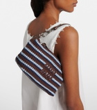 Miu Miu Striped crochet shoulder bag