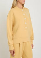 Varley Reena Button-down Stretch-jersey Sweatshirt Yellow