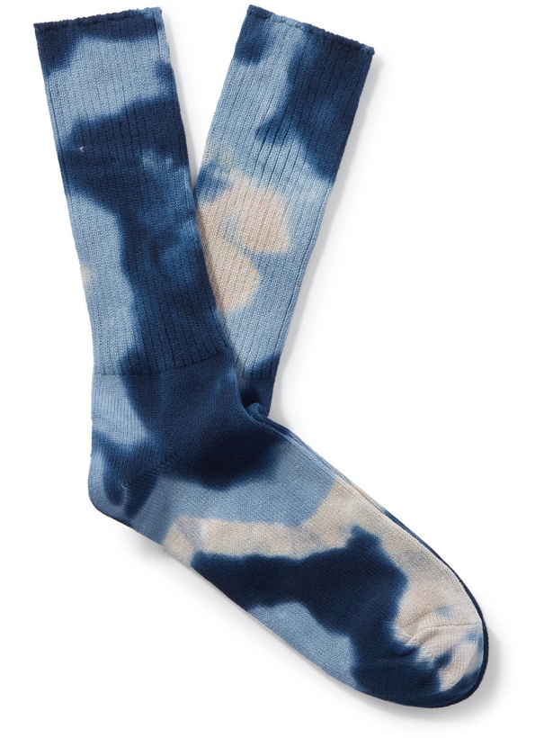 Photo: Mr P. - Ribbed Tie-Dyed Cotton-Blend Socks