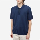 A.P.C. Men's Jacky Embroidered Logo Knitted Polo Shirt in Marine