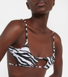 Reina Olga Theresa zebra-print bikini top