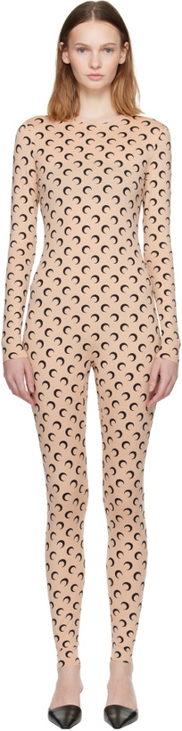 Photo: Marine Serre Tan Recycled Jersey Moon Catsuit