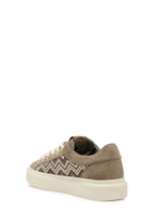 Cleens Ace Panelled Leather and Suede Sneakers Beige