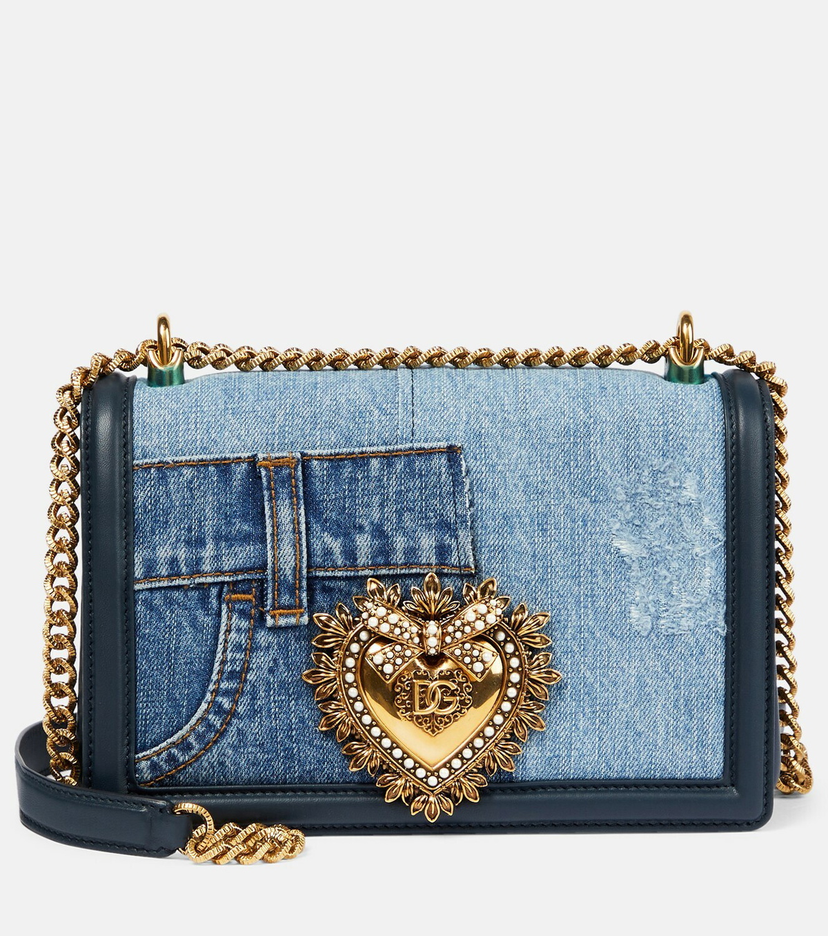 Dolce&Gabbana - Devotion Medium denim shoulder bag Dolce