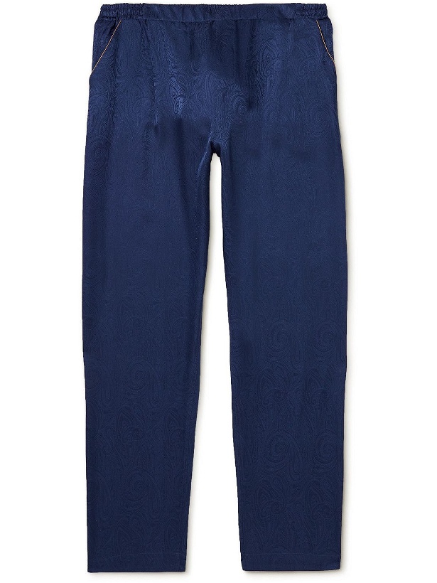 Photo: Zimmerli - Paisley Silk-Jacquard Pyjama Trousers - Blue