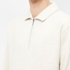 Beams Plus Men's Half Zip Crew Sweat in Oatmeal