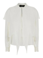 White Shirt With Layered Design And Draped Details In Viscose Woman TwinSet