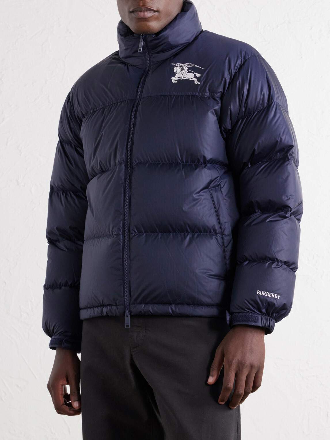 Burberry - Highlands Logo-Embroidered Quilted Shell Down Jacket - Blue