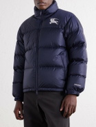 Burberry - Highlands Logo-Embroidered Quilted Shell Down Jacket - Blue