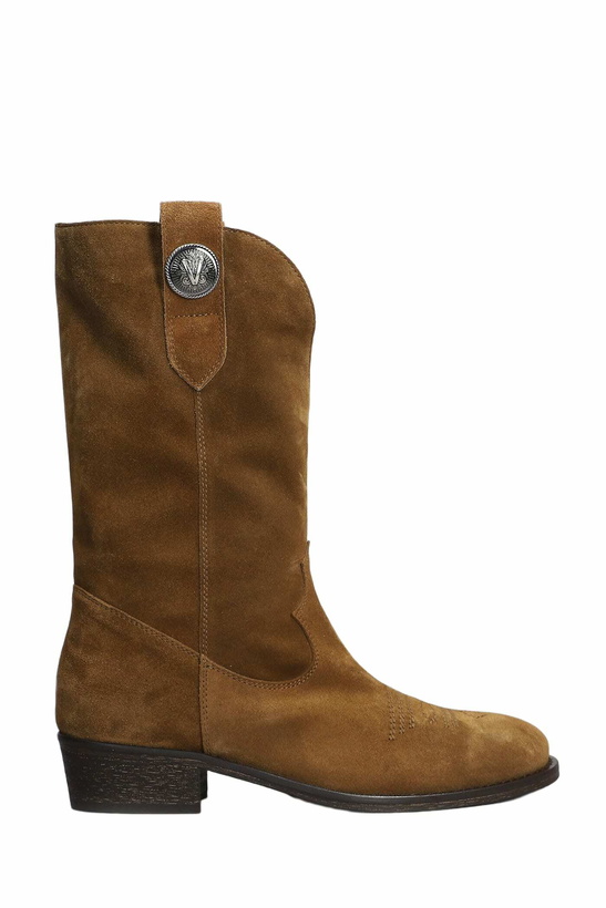 Photo: Via Roma 15 Texan Ankle Boots In Leather Color Suede