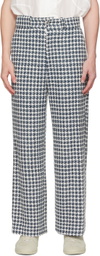 young n sang Navy Houndstooth Trousers