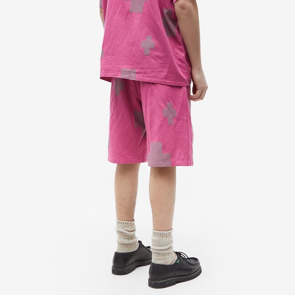Needles Men's Kimono Jacquard Basketball Short in Pink Cross