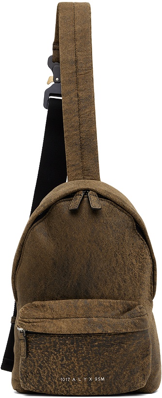Photo: 1017 ALYX 9SM Brown Treated Leather Crossbody Backpack
