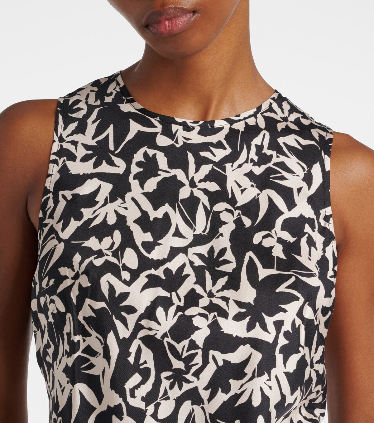 Asceno Valencia printed silk twill maxi dress