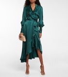 Zimmermann Silk satin wrap dress